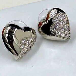 Romantic heart stud earrings